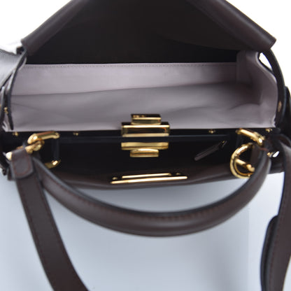 Fendi Vitello Seta Shiny Nappa Medium Peekaboo Iconic Satchel Moresco Rosa Doll 6 of 8