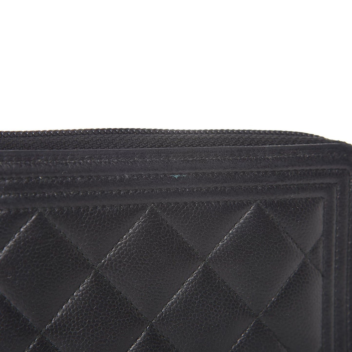 Caviar Quilted Boy Small Zip Around Wallet So Black