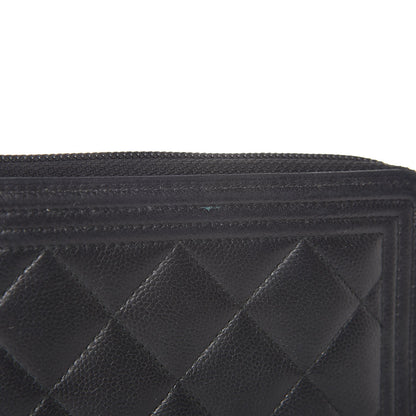 Chanel Caviar Quilted Boy Small Zip Around Wallet So Black 18 of 21