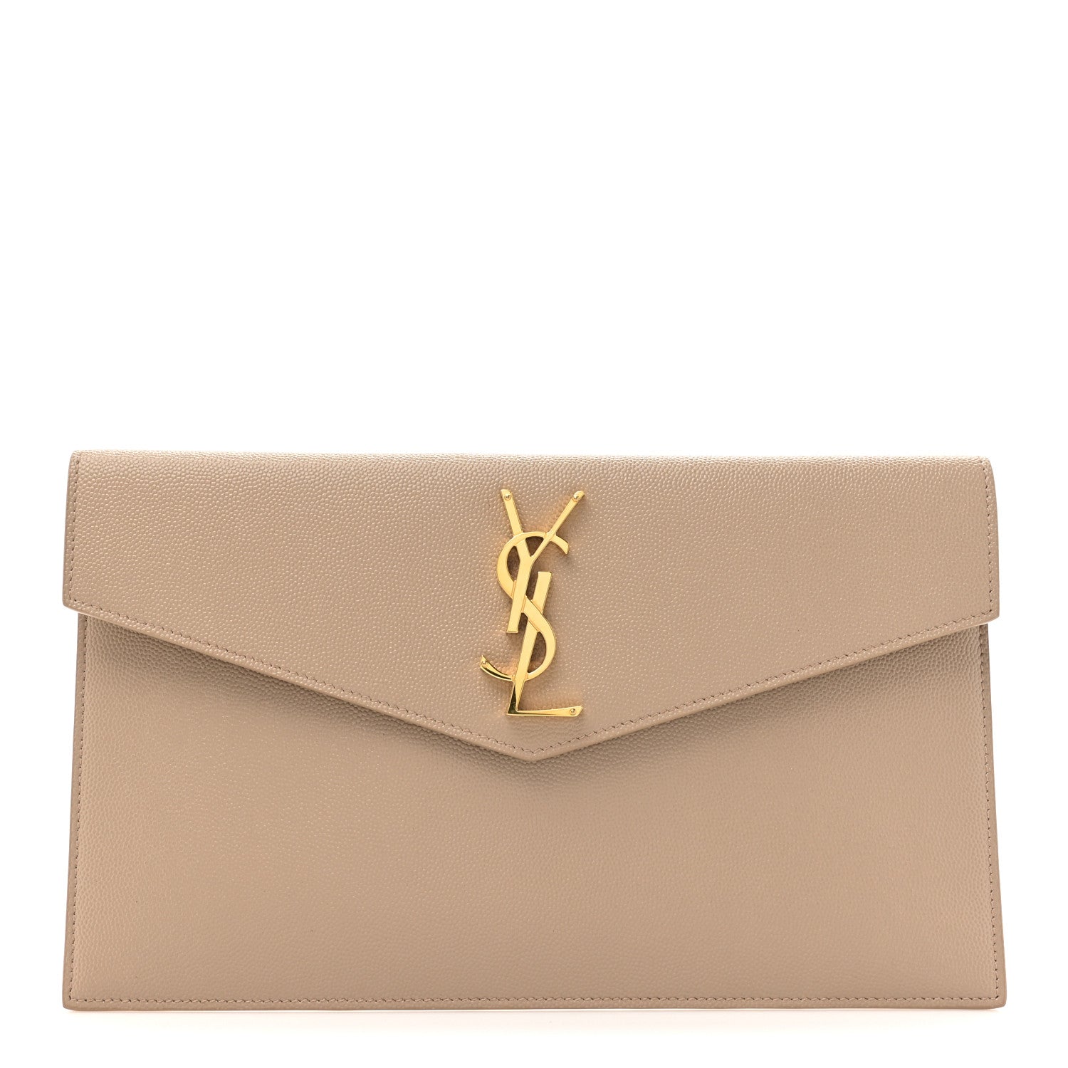 Saint Laurent Grain De Poudre Uptown Pouch Dark Beige 1 of 8