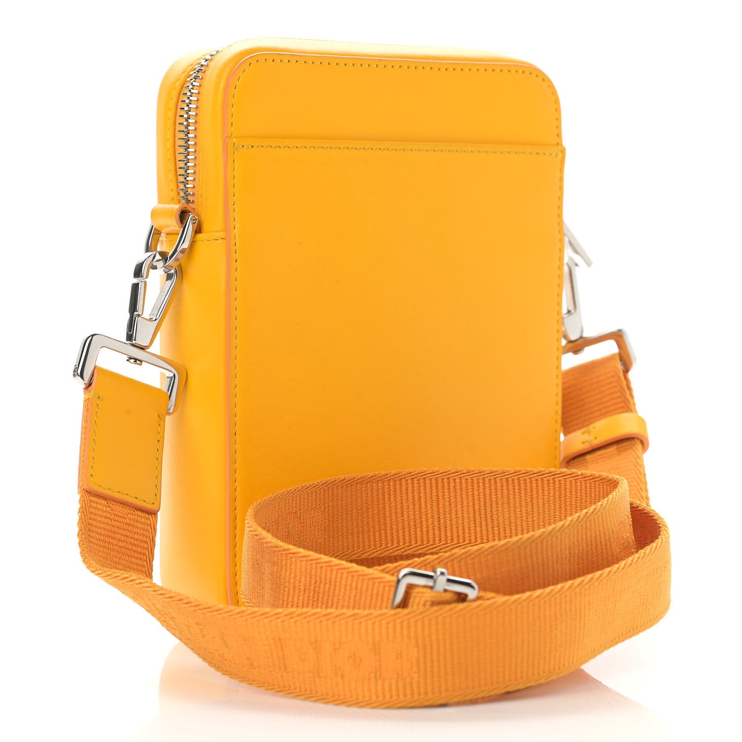 Calfskin Oblique Galaxy Perforated World Tour Messenger Pouch Yellow