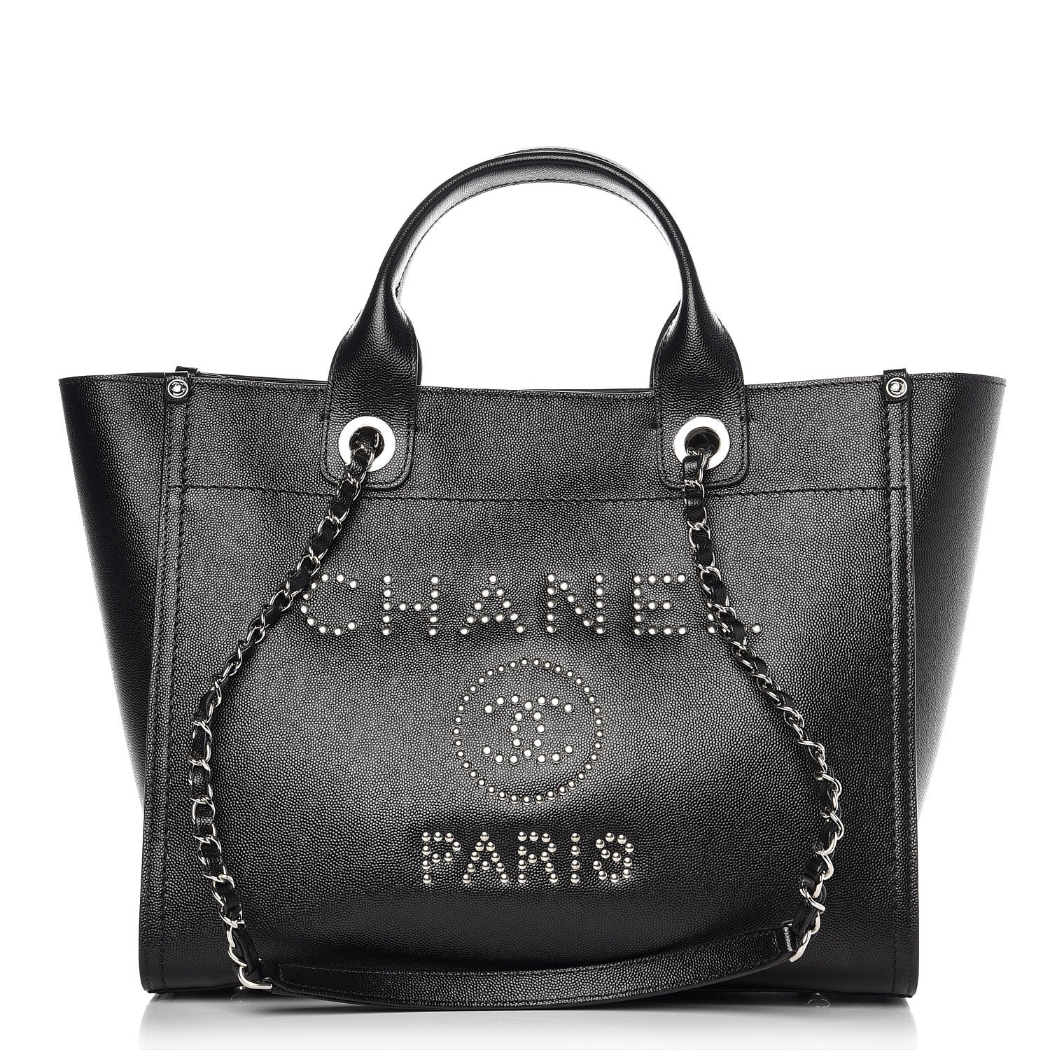 Chanel Caviar Small Studded Deauville Tote Black 1 of 9
