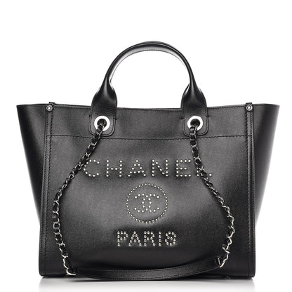 Chanel Caviar Small Studded Deauville Tote Black 1 of 9