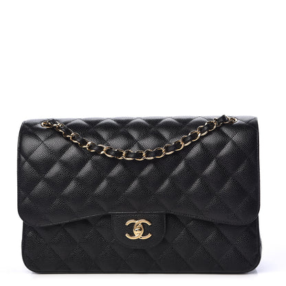 Chanel Caviar Quilted Jumbo Double Flap Black 1 of 12