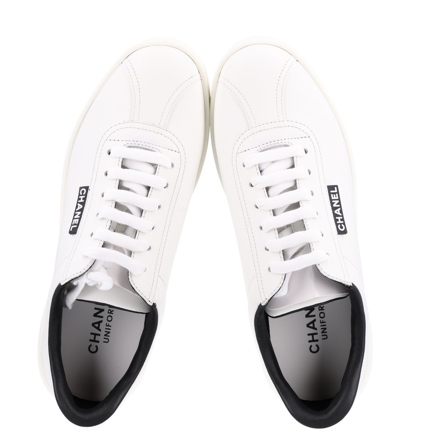 Calfskin CC Womens Sneakers 37.5 White