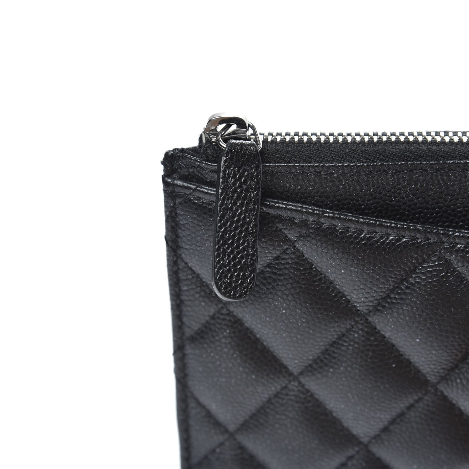 Chanel Iridescent Caviar Quilted Classic Zip Pouch Black 9 of 10