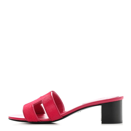 Hermes Horse Hair Oasis Sandals 37 Rose Fuchsia 1 of 9