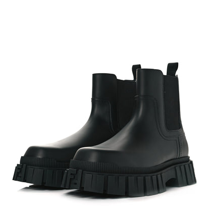 Fendi Calfskin Rubber Mens Fendi Force Chelsea Boots 7.5 Black 3 of 9