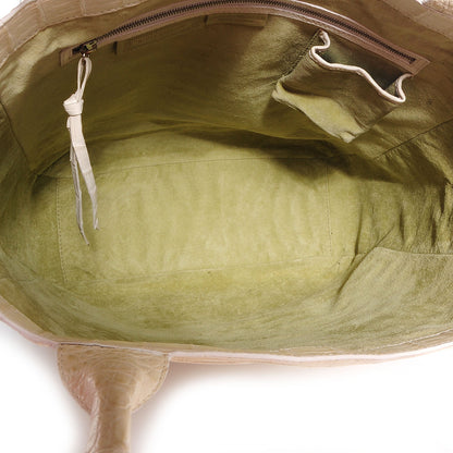 Nancy Gonzalez Crocodile Leaf Tote Sand 5 of 7