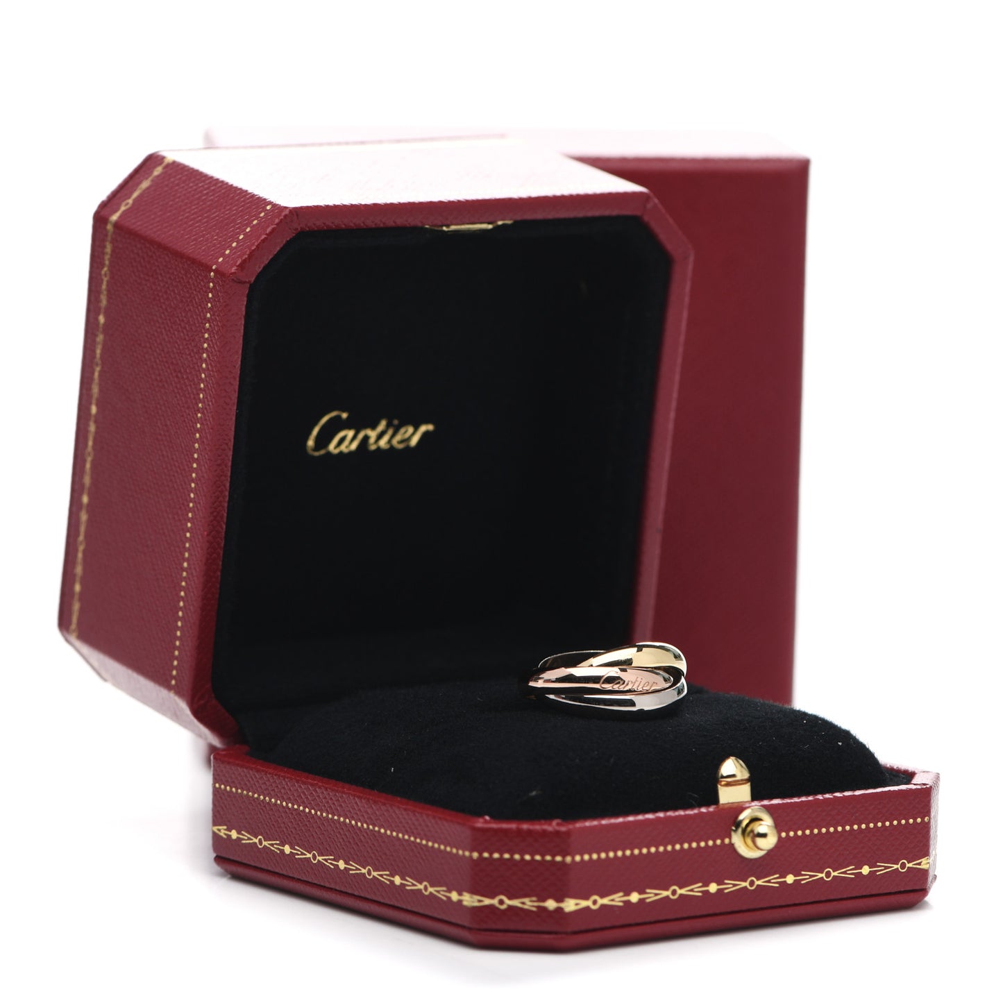 18K Pink Yellow White Gold Trinity Ring 52 6