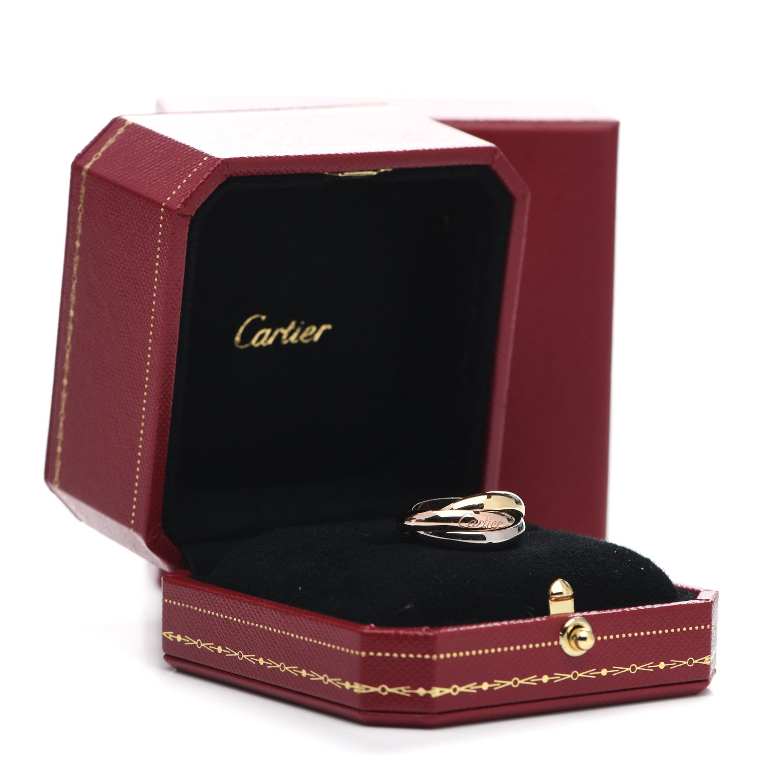 Cartier 18K Pink Yellow White Gold Trinity Ring 52 6 6 of 6