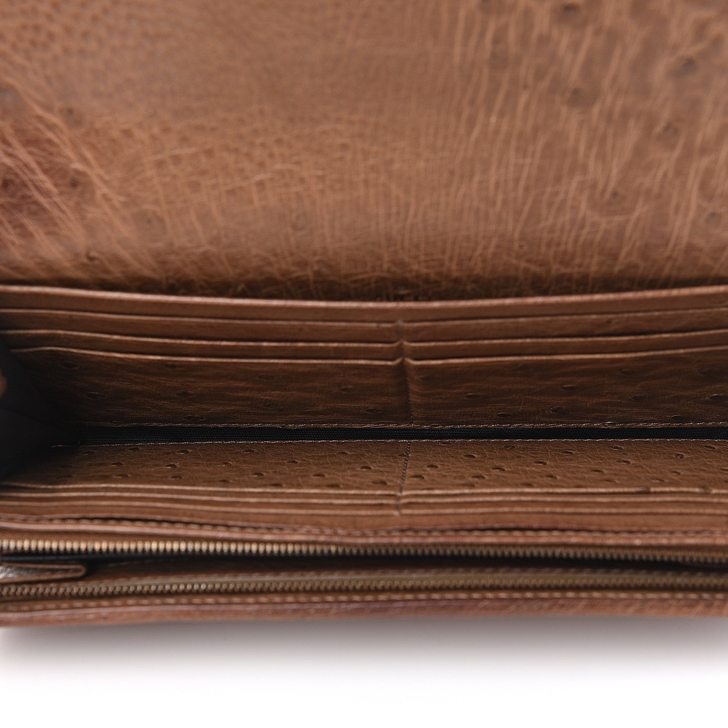Gucci Ostrich 1973 Continental Clutch Wallet Brown 4 of 12