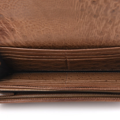Gucci Ostrich 1973 Continental Clutch Wallet Brown 4 of 12