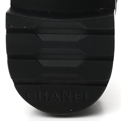 Chanel Shiny Goatskin Calfskin Quilted Lace Up Combat Boots 41.5 Black 6 of 8