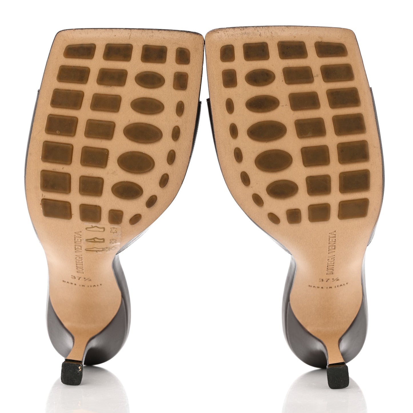 Lambskin Stretch Mule Sandals 37.5 Black