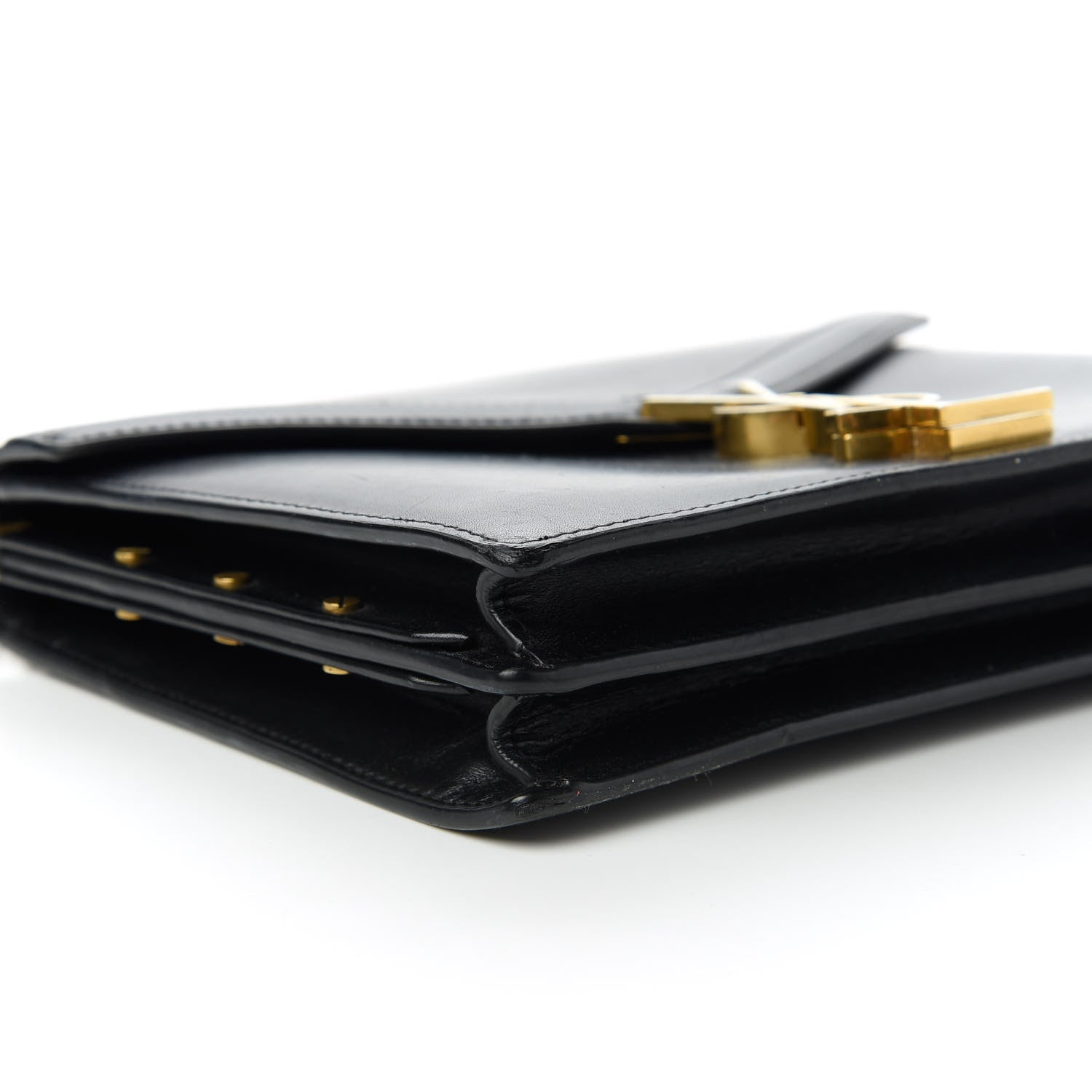 Saint Laurent Smooth Calfskin Monogram Cassandra Clasp Bag Black 6 of 10