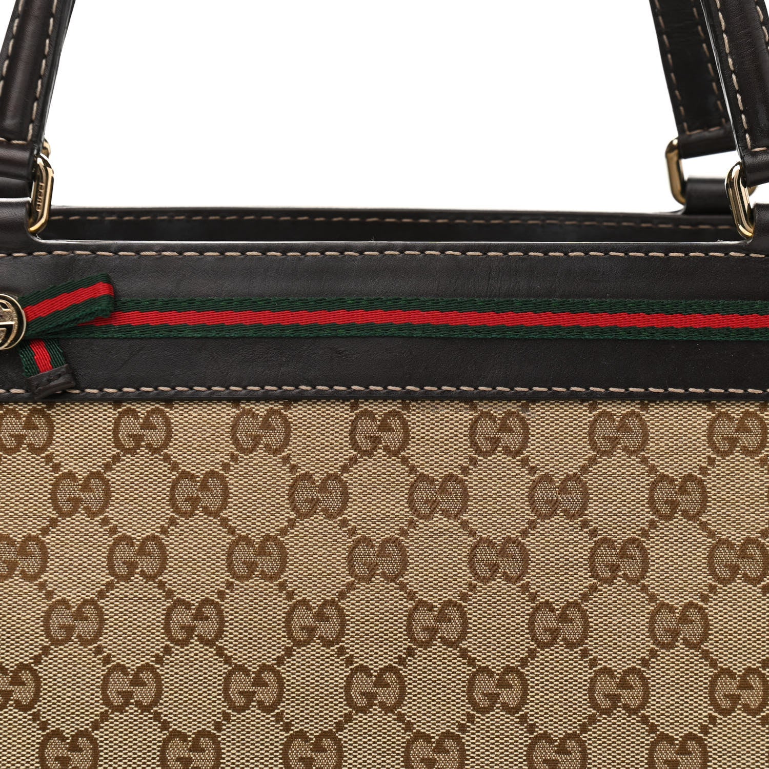 Gucci Monogram Web Medium Mayfair Tote Dark Brown 8 of 12