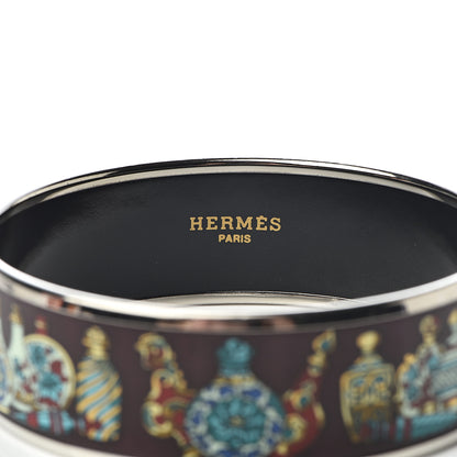 Hermes Enamel Printed Wide Qu' Importe Le Falcon Bracelet 65 4 of 5