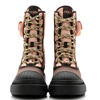 Fendi Nylon Baguette Domino 50mm Biker Boots 38 Baby Pink Nolita 2 of 10