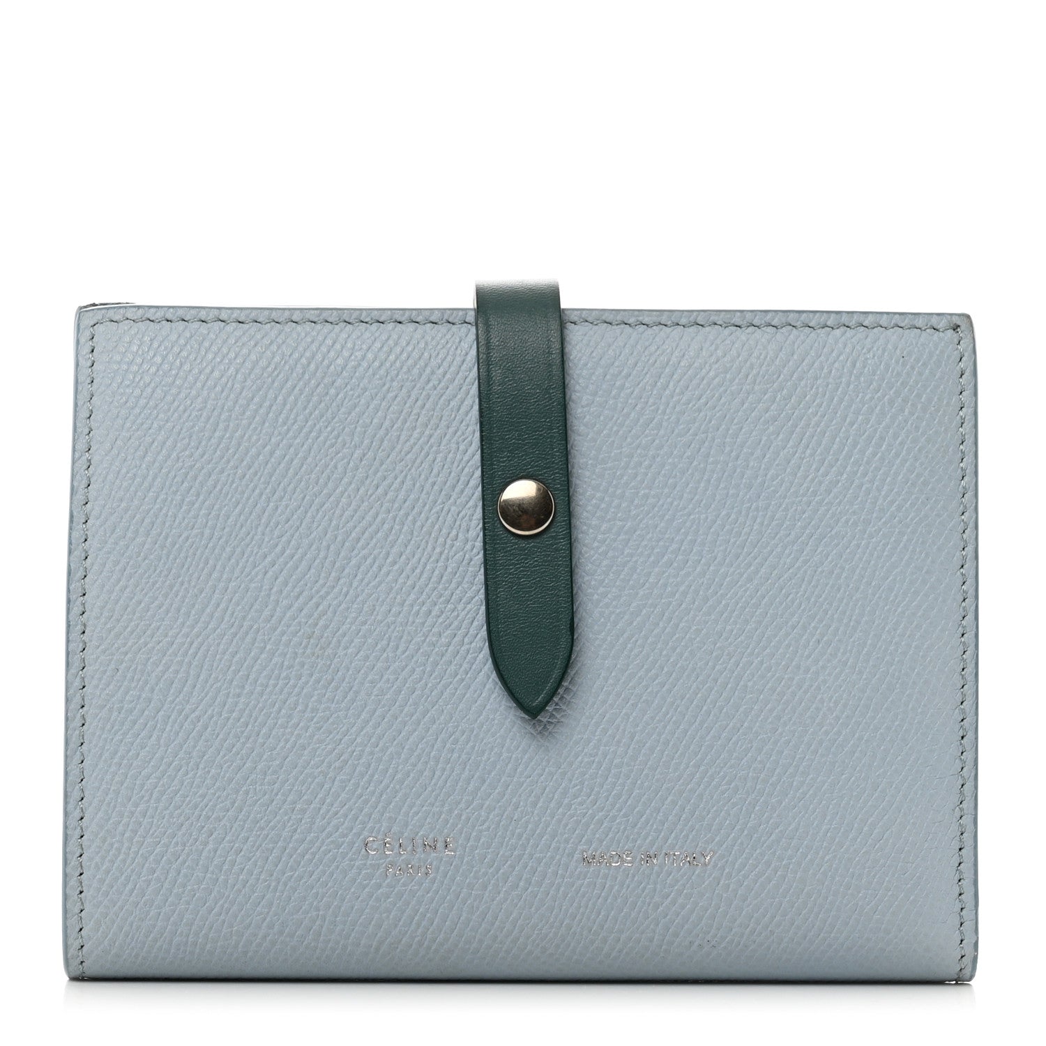Celine Grained Calfskin Medium Multifunction Strap Wallet Pale Blue 1 of 7