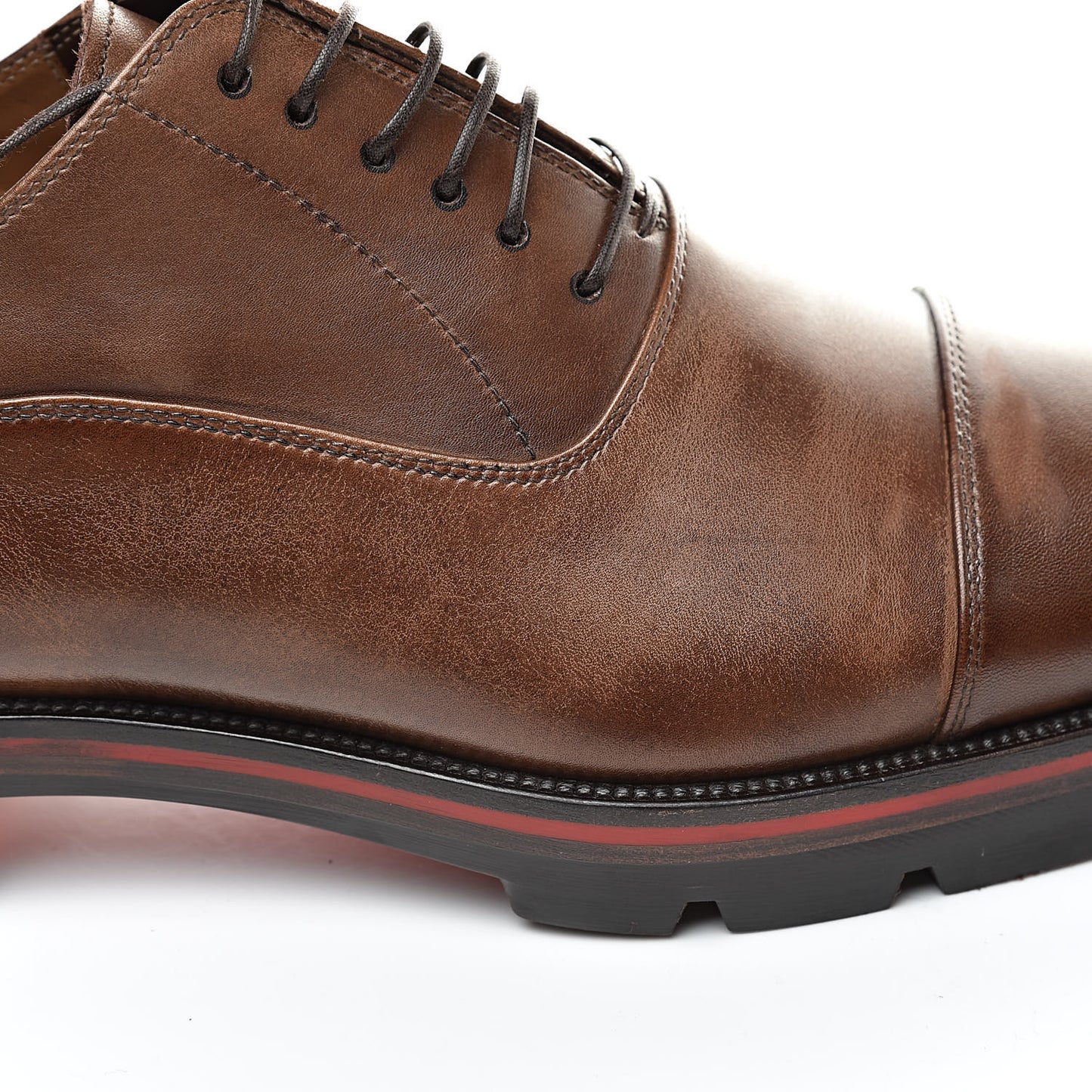 Calfskin Patime Mens Hubertus Flat 41.5 Havane