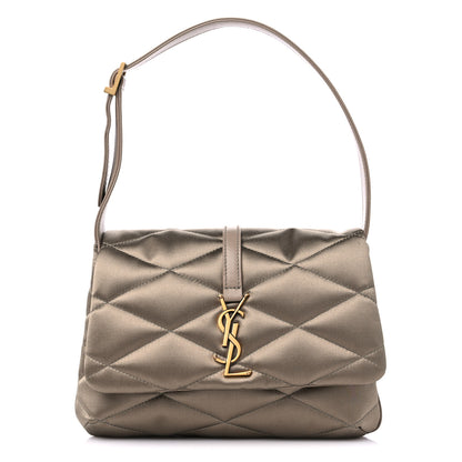 Saint Laurent Satin Quilted Le 57 Diamond Shoulder Bag Mouse 1 of 9