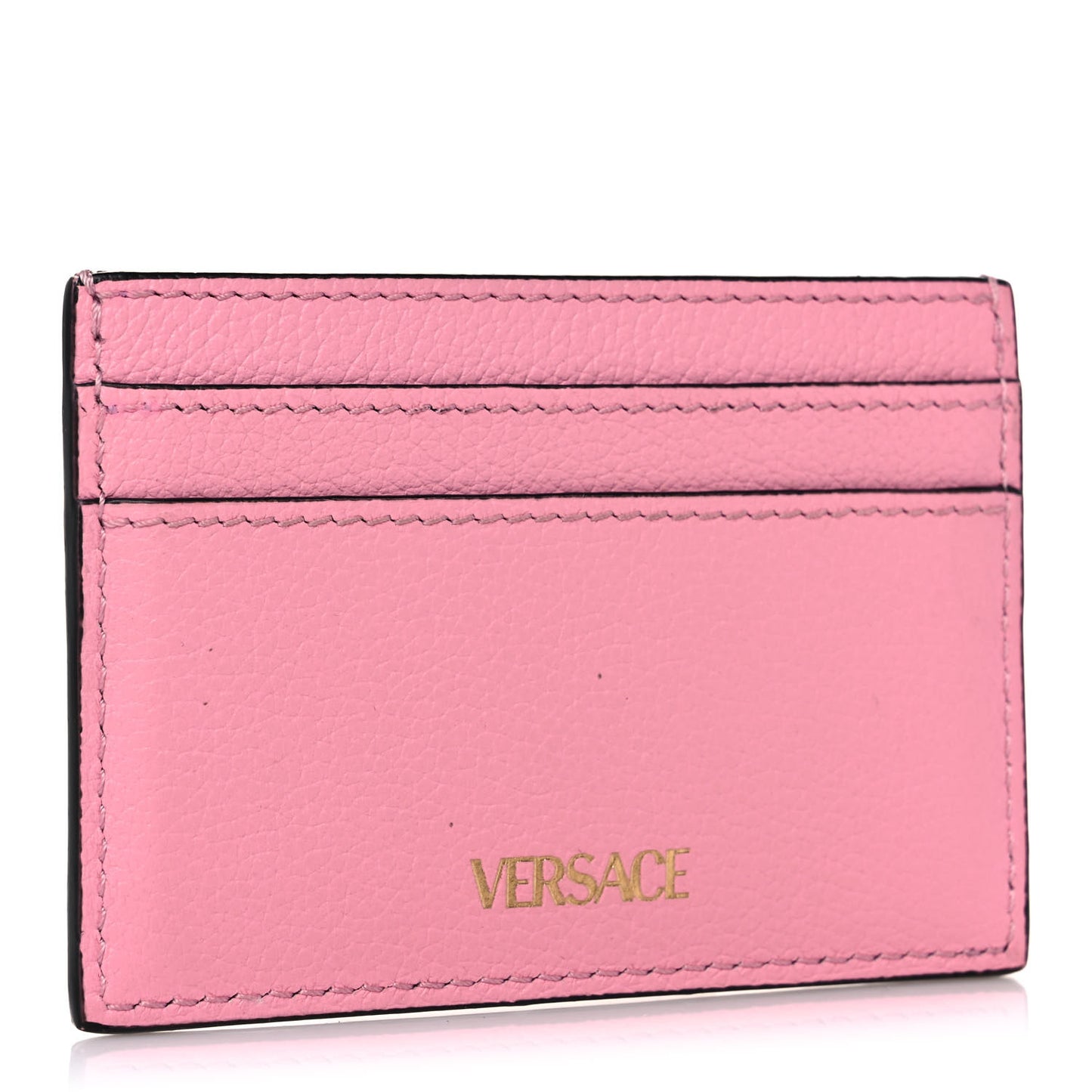 Calfskin Medusa Card Holder Pink
