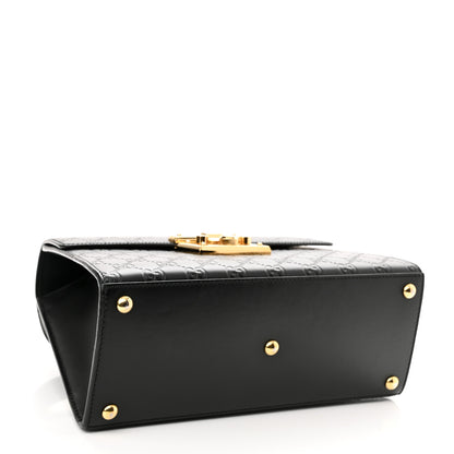Gucci Guccissima Signature Small Padlock Top Handle Bag Black 4 of 12