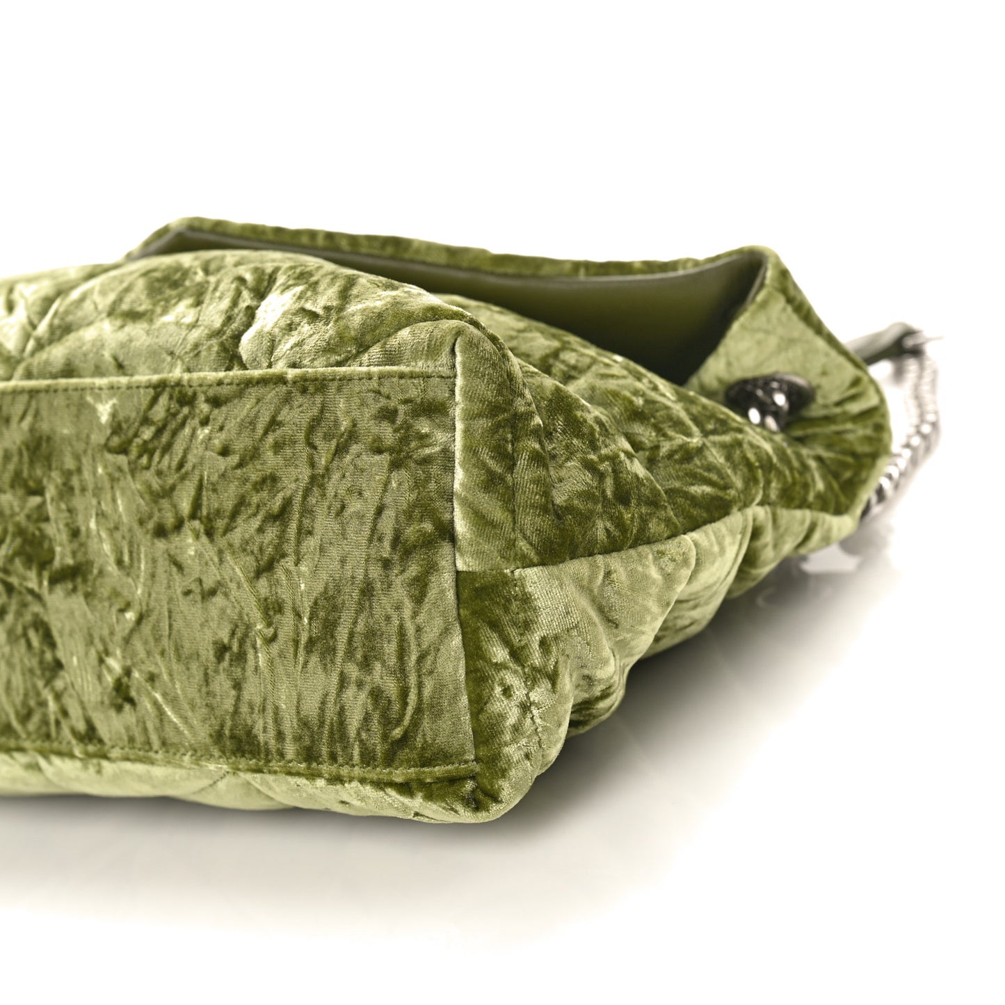 Velvet Quilted Small Loulou Puffer Monogram Chain Satchel Light Avocado