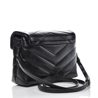 Saint Laurent Calfskin Y Quilted Monogram Toy Loulou Crossbody Bag Black 3 of 9