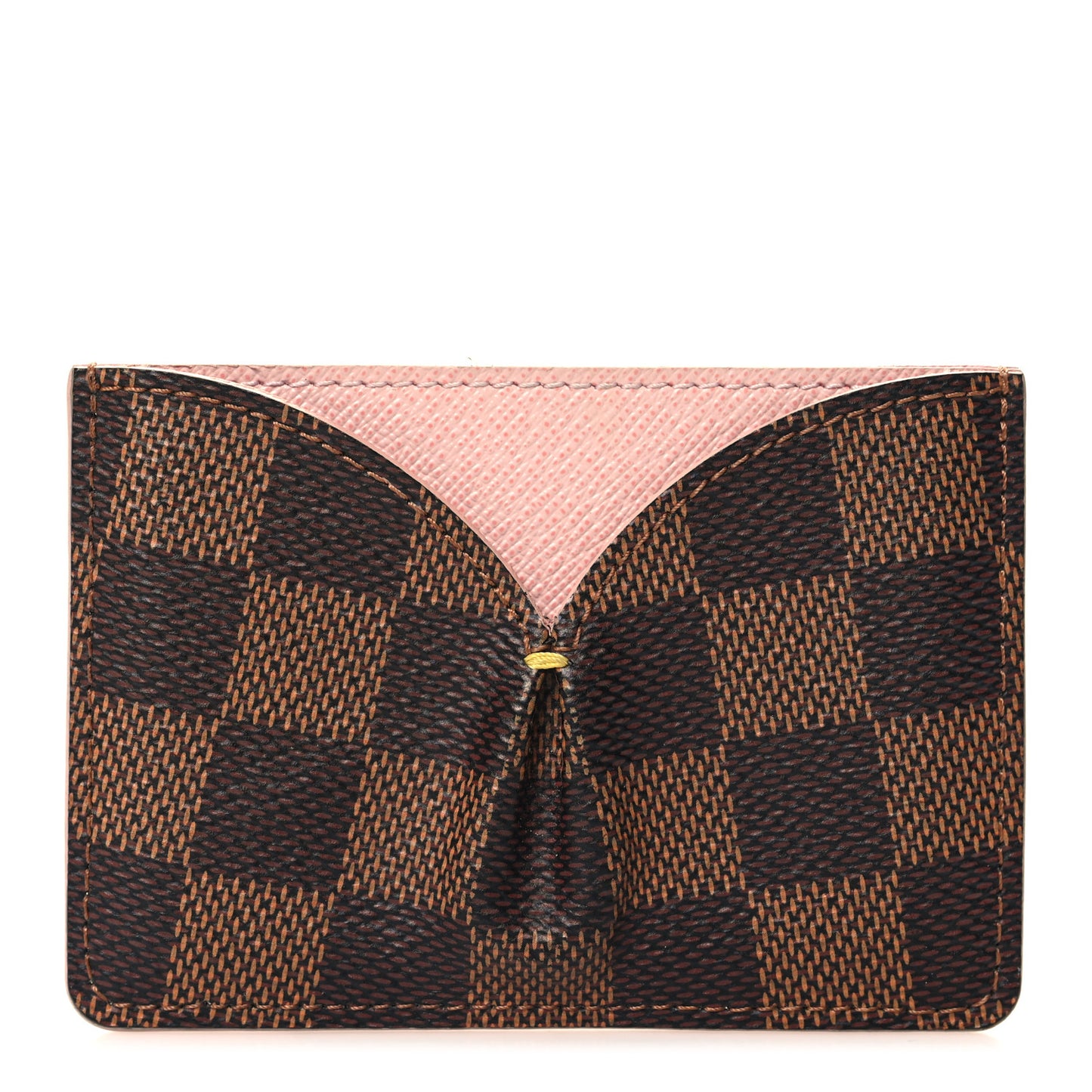 Damier Ebene Caissa Card Holder Rose Ballerine
