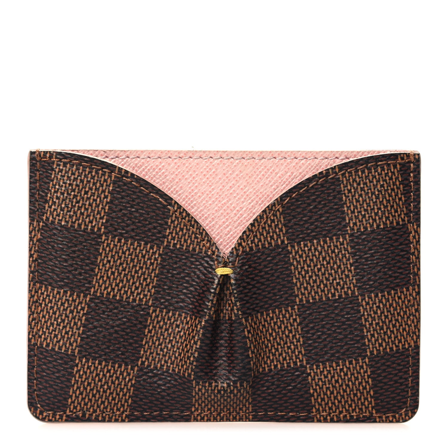 Louis Vuitton Damier Ebene Caissa Card Holder Rose Ballerine 1 of 6