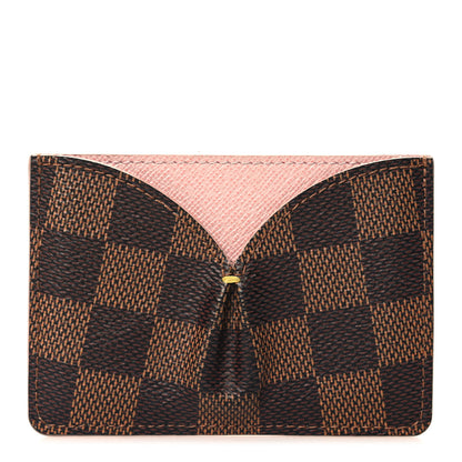 Louis Vuitton Damier Ebene Caissa Card Holder Rose Ballerine 1 of 6