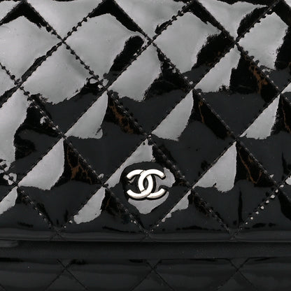 Chanel Patent Calfskin Quilted Beauty CC Clutch Black 9 of 12