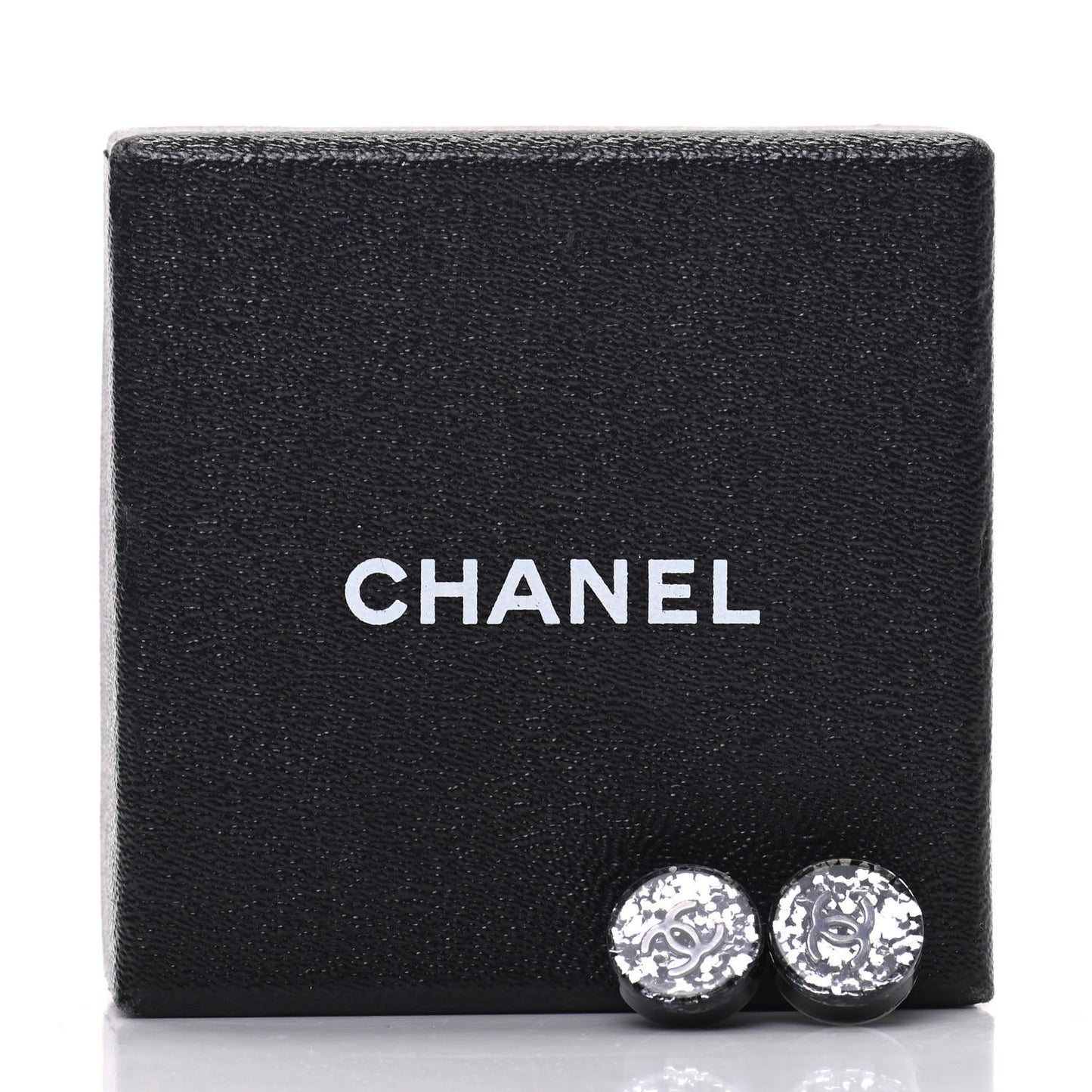 Resin Glitter CC Earrings Grey Black