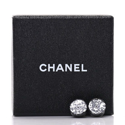 Chanel Resin Glitter CC Earrings Grey Black 4 of 4