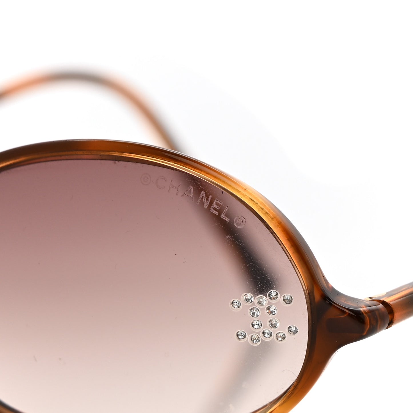 Acetate Crystal CC Oval Sunglasses 5044-B Tortoise