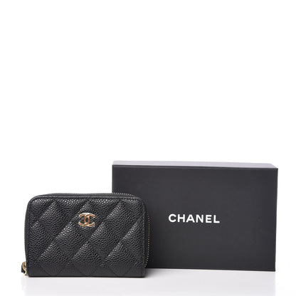 Chanel Caviar Quilted Zip Coin Purse Black 9 of 9