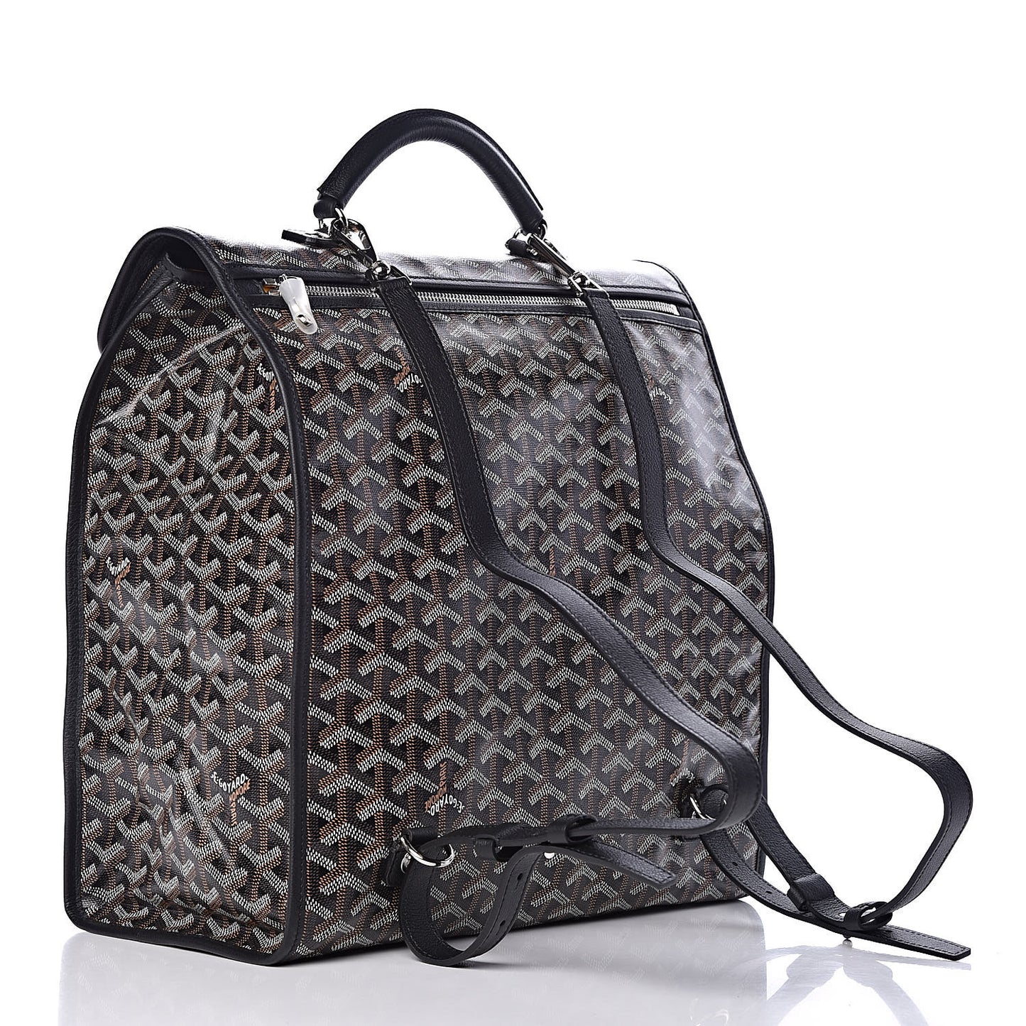 Goyardine Saint Leger Soft Briefcase Backpack Black