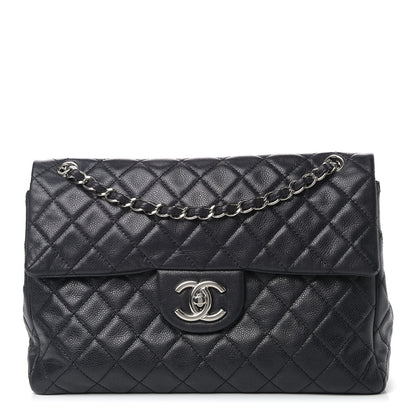 Chanel Washed Caviar Quilted Maxi Single Flap Black 1 of 9