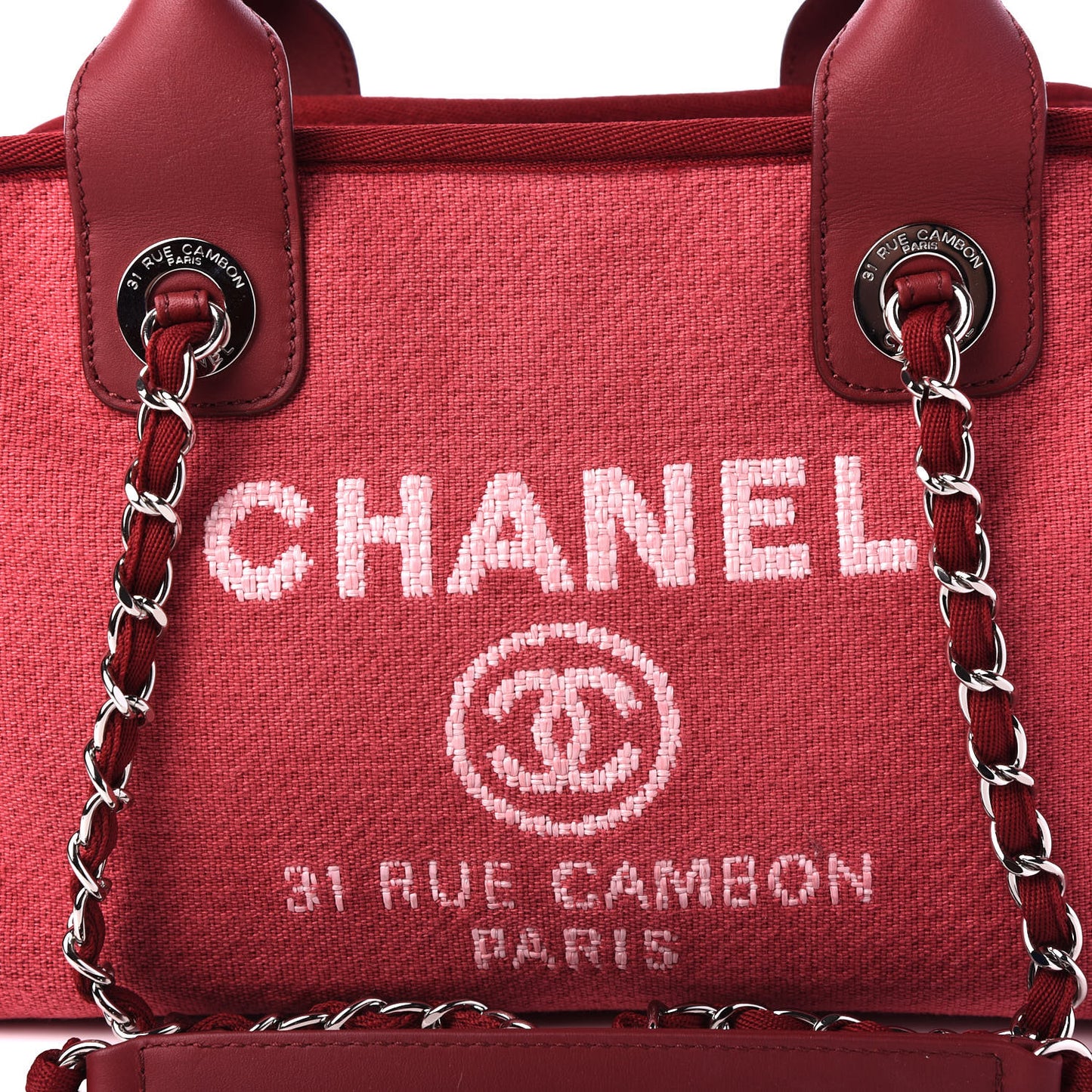 Canvas Deauville Small Bowling Bag Dark Pink