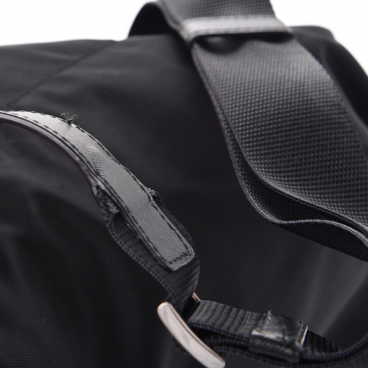 Prada Nylon Vela Saffiano Medium Cinch Backpack Black 10 of 12
