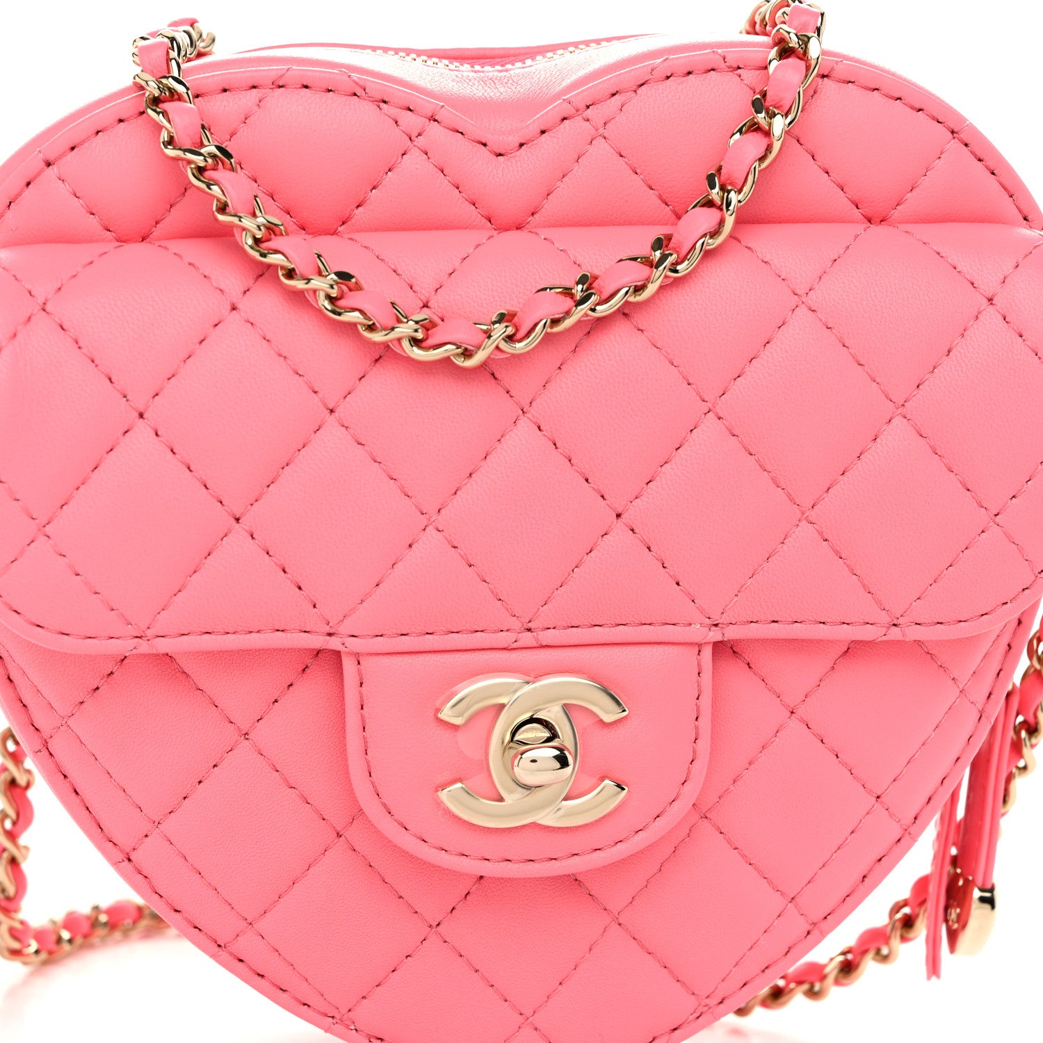Chanel Lambskin Quilted CC In Love Heart Bag Pink 8 of 11