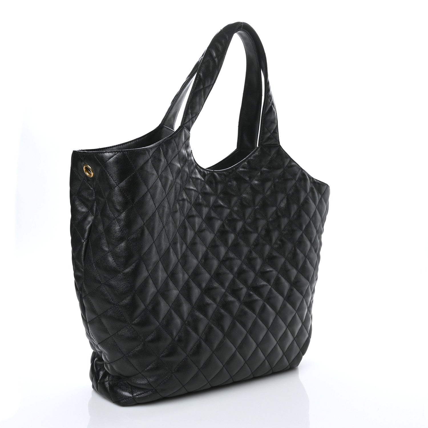 Saint Laurent Lambskin Quilted Maxi Icare Shopping Tote Black 3 of 8