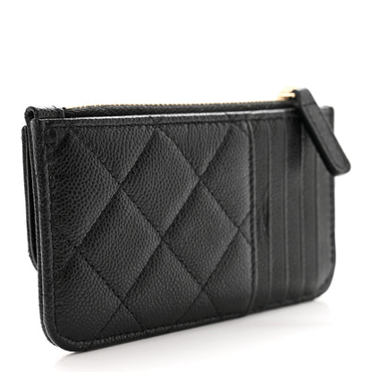 Chanel Caviar Quilted Flap Zip Card Holder Black 3 of 8