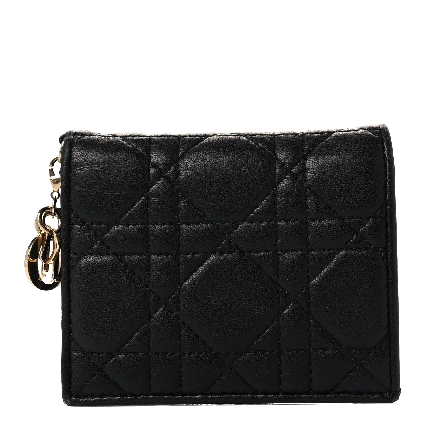 Christian Dior Lambskin Cannage Mini Lady Dior Wallet Black 1 of 9