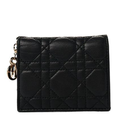 Christian Dior Lambskin Cannage Mini Lady Dior Wallet Black 1 of 9