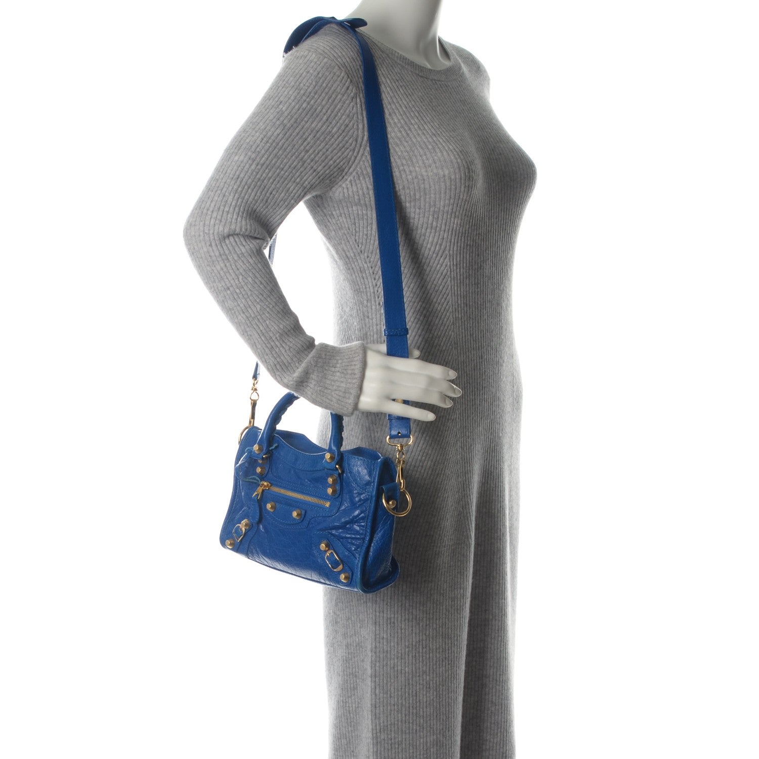 Balenciaga Agneau Giant 12 Gold Hardware Mini City Bleu Lazuli 2 of 7