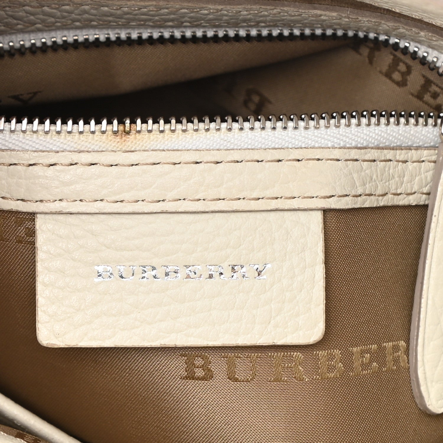 Burberry Canvas Haymarket Check Messenger Bag Beige 6 of 7