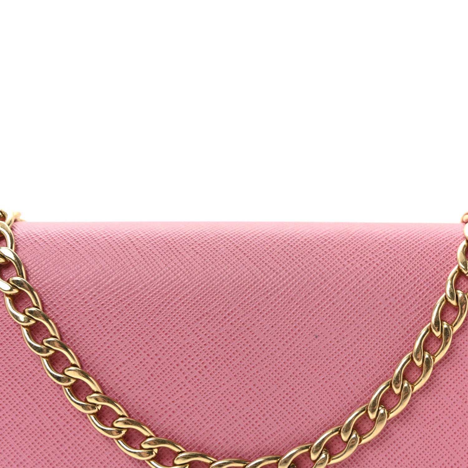 Prada Saffiano Lux Monochrome Chain Wallet Begonia 7 of 9